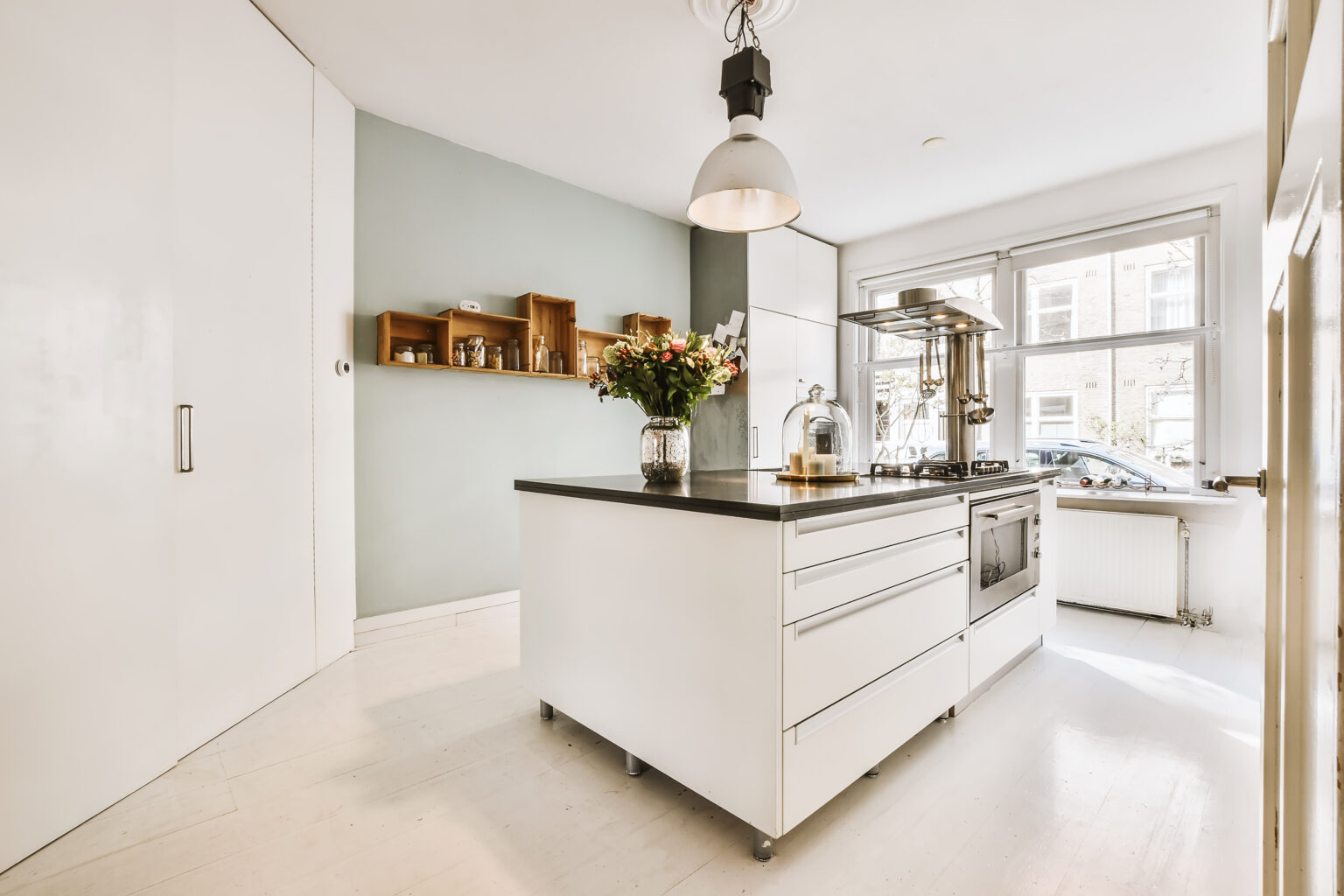 Interior of a beautiful kitchen of an elite house